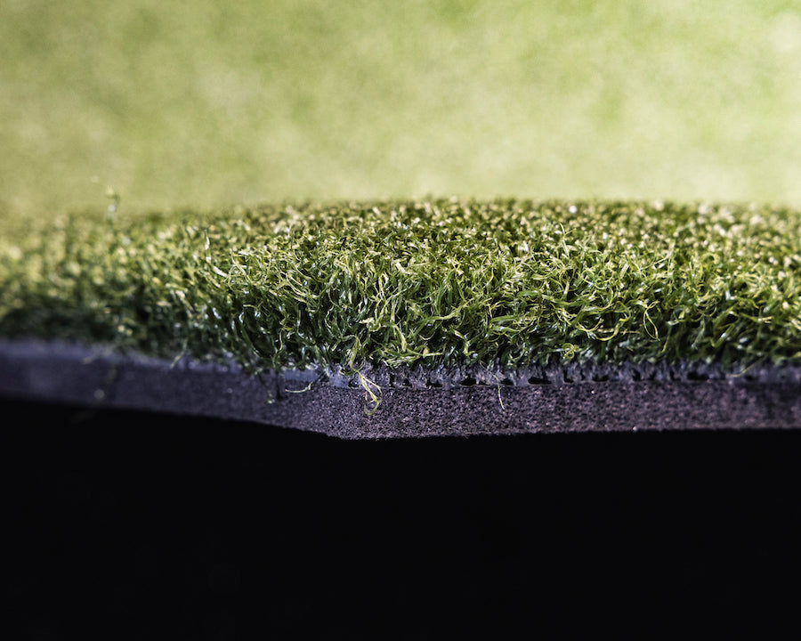 Thickness of the 5 by 5 hitting mat SkyTrak golf simulation accessories