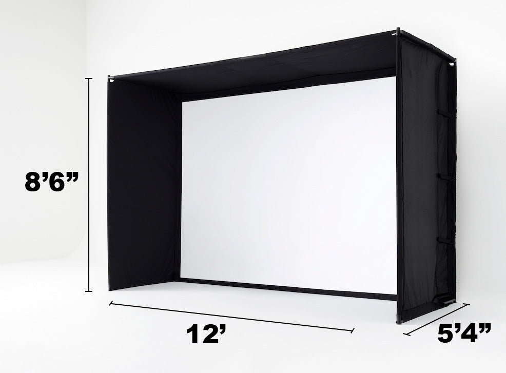 Measurements for Studio 12 enclosure SkyTrak golf simulator accessories